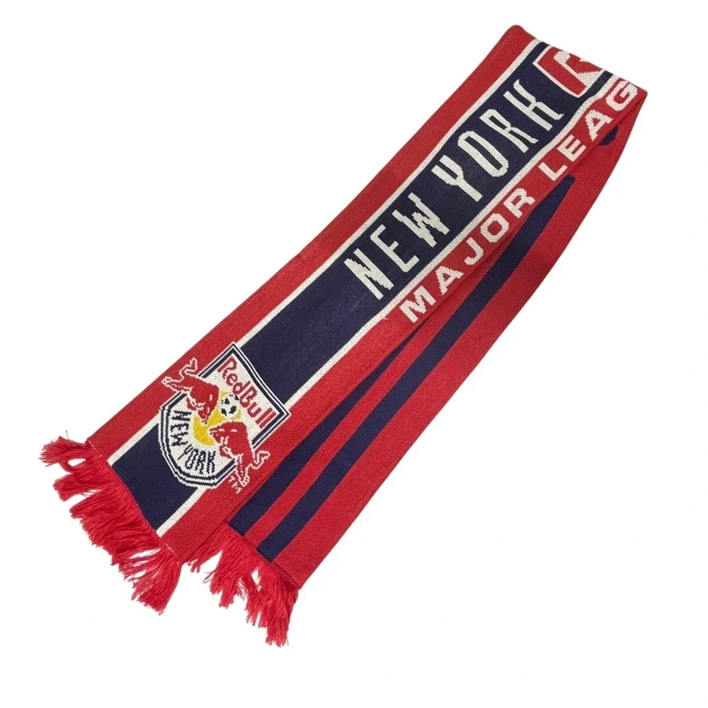Adidas New York Red Bulls MLS Soccer Scarf Red Navy Blue Knit‎ 01/14 S300Z